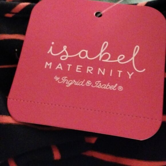 NWT Women Ingrid+Isabel Short Sleeve T-Shirt Stripe Maternity Dress Size XL - Picture 9 of 11